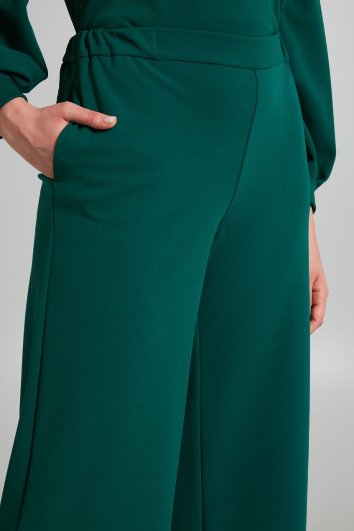 Pantaloni in jersey crépe - VERDE - Fashion Market - 3
