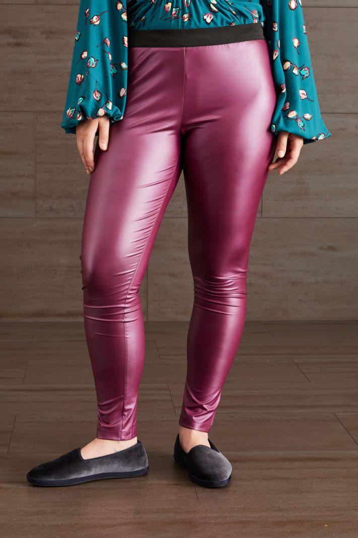 Leggings in jersey spalmato - VIOLA - Fashion Market - 2