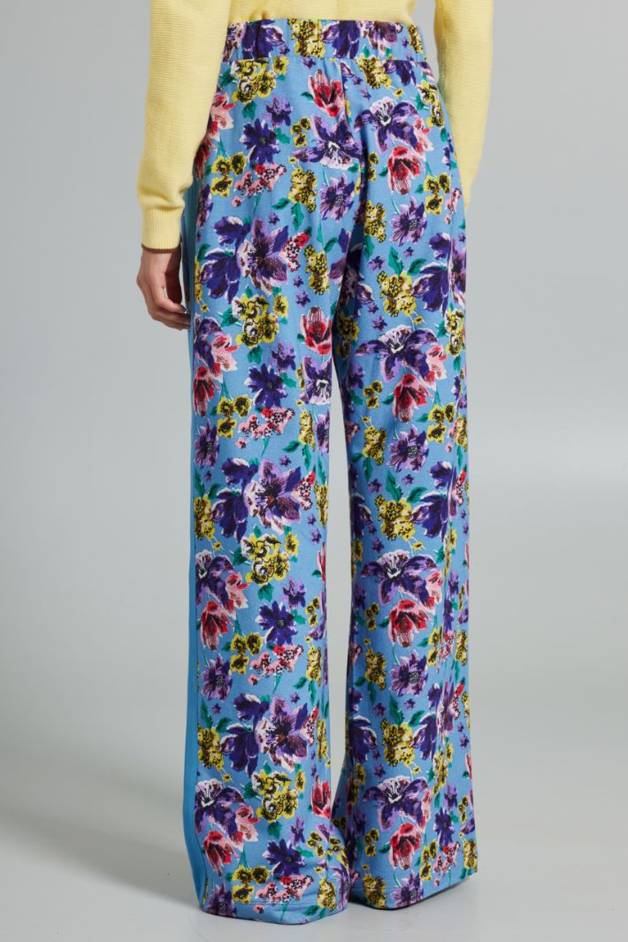 Pantaloni stampati con coulisse - AZZURRO VIOLA - Fashion Market - 4