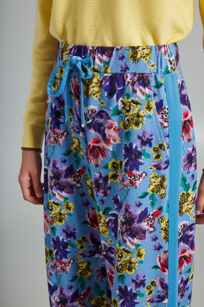 Pantaloni stampati con coulisse - AZZURRO VIOLA - Fashion Market - 2