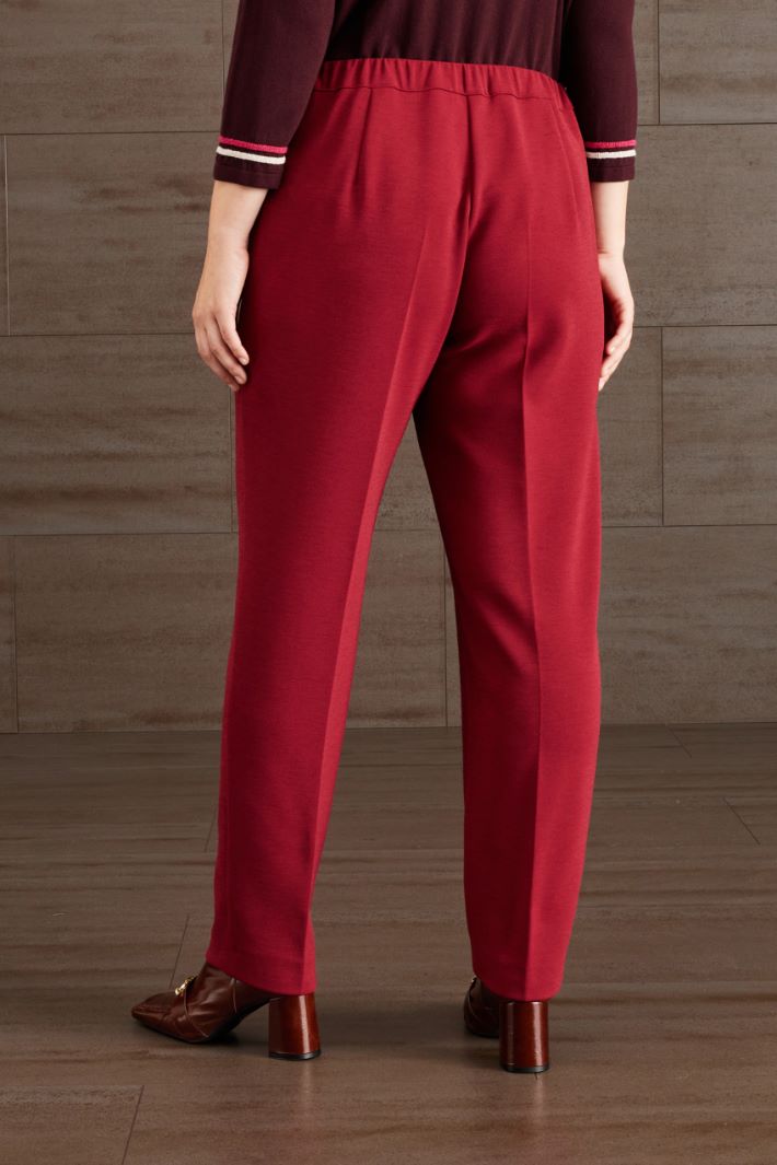 Pantaloni in jersey crépe  - ROSSO - Fashion Market - 4