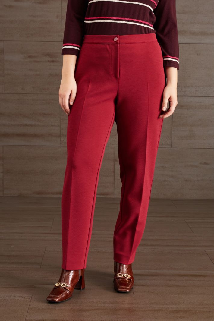 Pantaloni in jersey crépe  - ROSSO - Fashion Market - 2