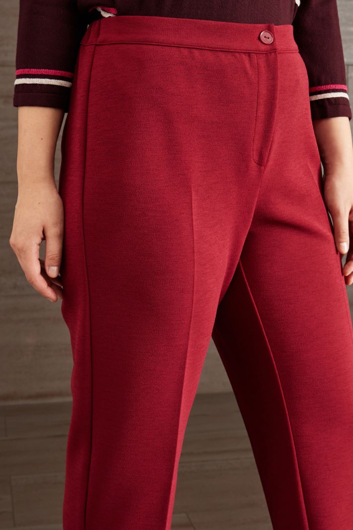 Pantaloni in jersey crépe  - ROSSO - Fashion Market - 3