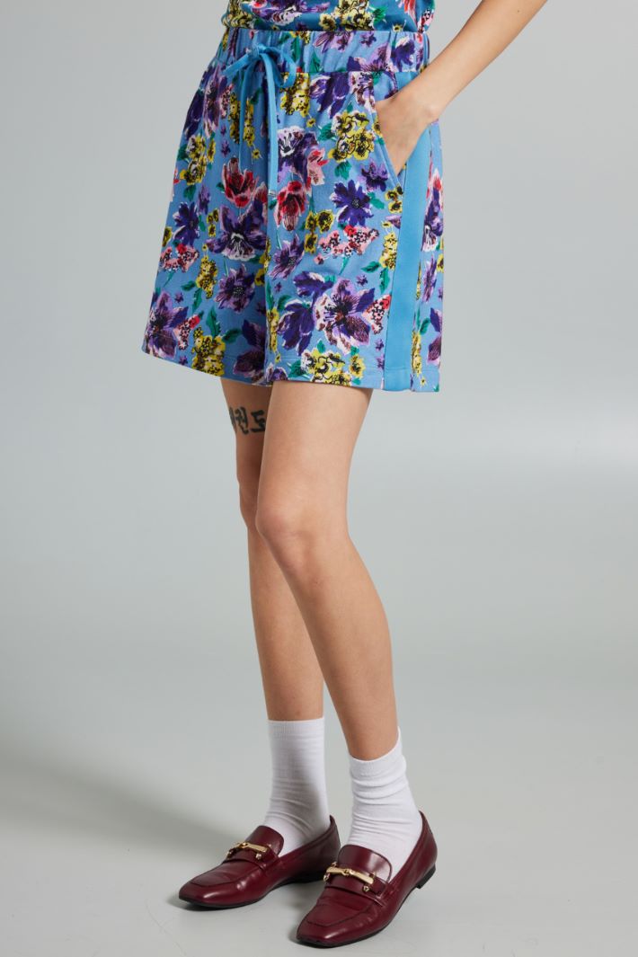 Bermuda in jersey di cotone - AZZURRO VIOLA - Fashion Market - 2