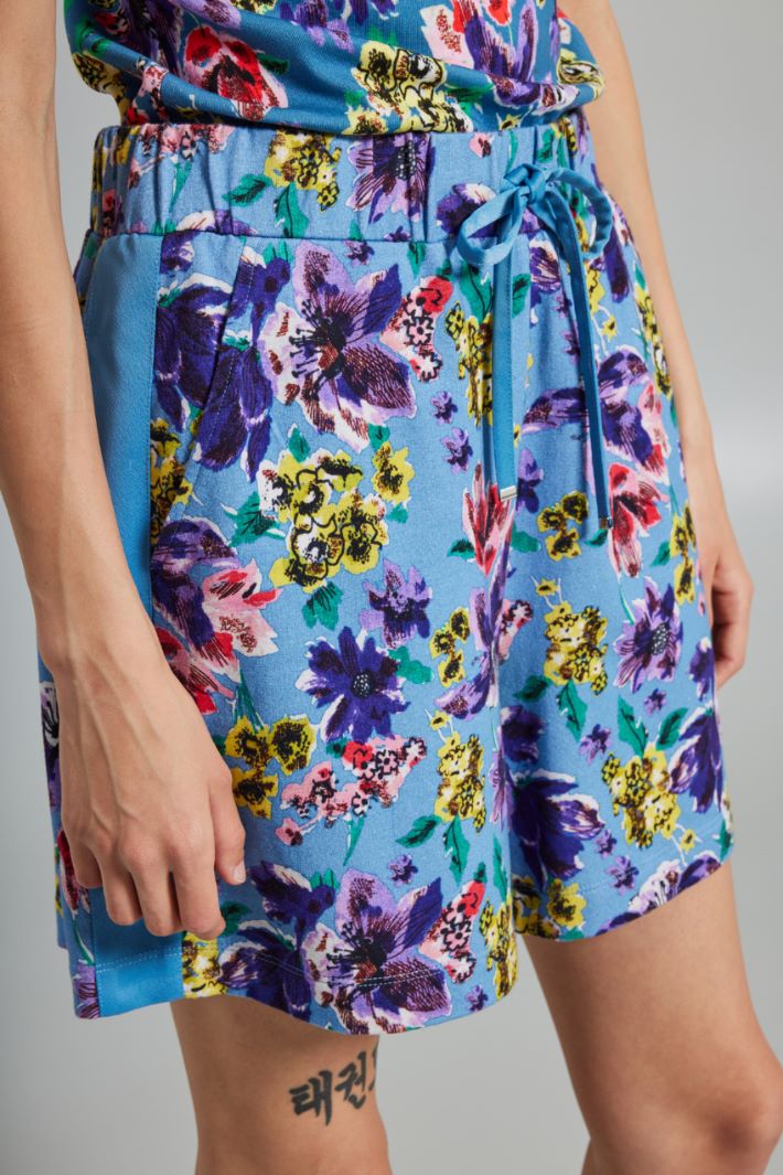 Bermuda in jersey di cotone - AZZURRO VIOLA - Fashion Market - 3