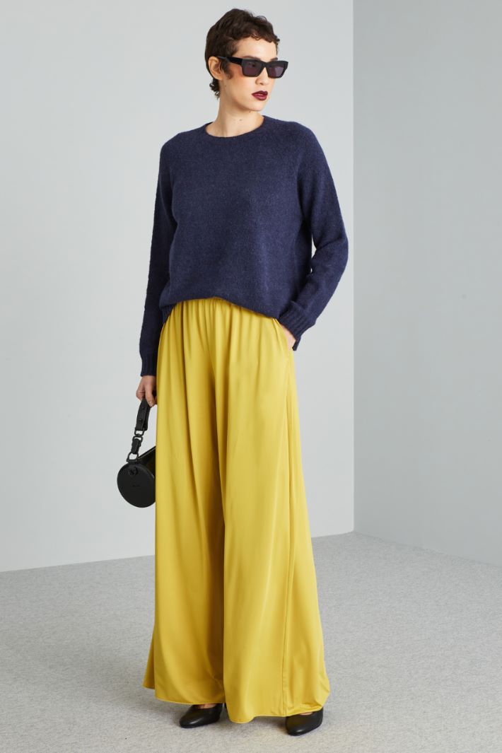 Pantaloni ampi in jersey - SENAPE - Fashion Market