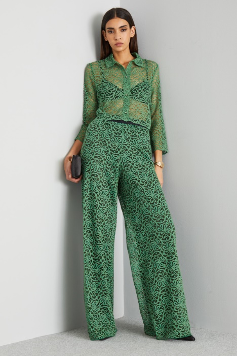 Pantaloni ampi in pizzo - Fashion Market