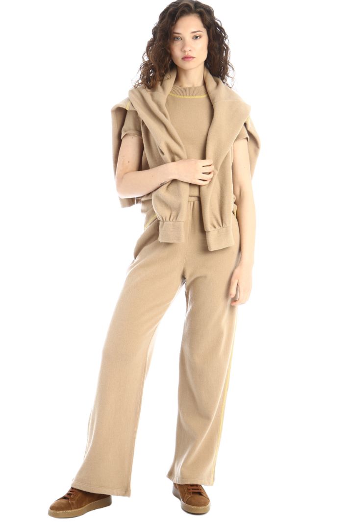 Pantaloni jogger in lana - CAMMELLO - Fashion Market