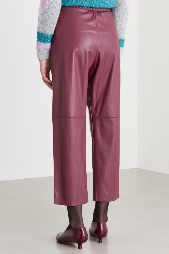 Pantalone in jersey spalmato - BORDEAUX - Fashion Market - 4