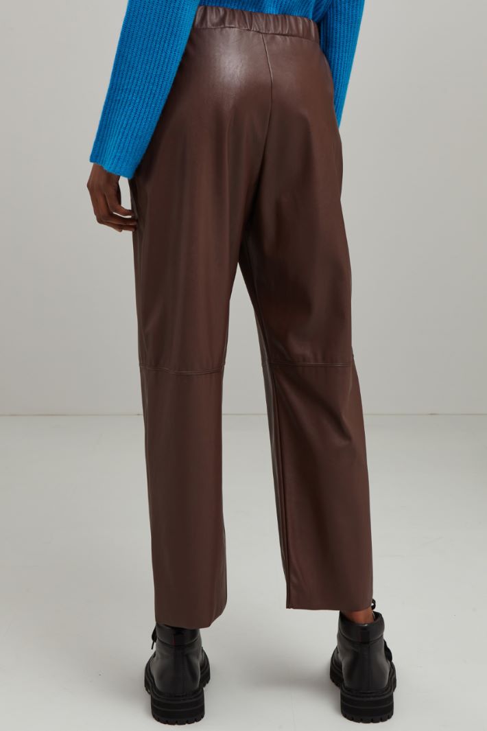 Pantaloni in similpelle - CIOCCOLATO  - Fashion Market - 4