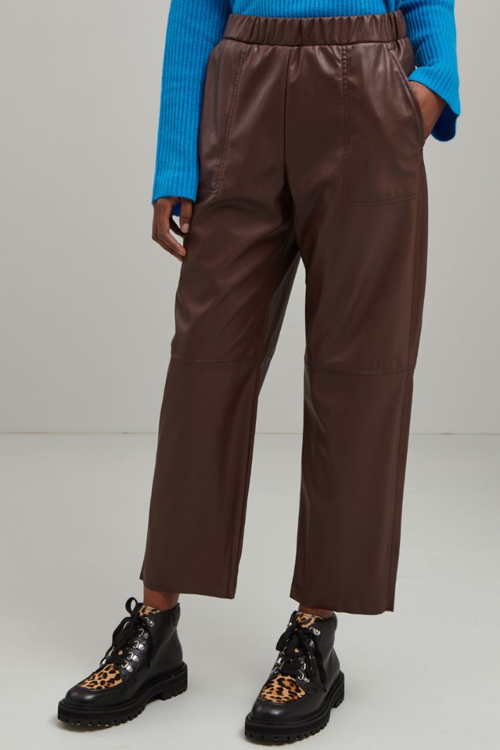Pantaloni in similpelle - CIOCCOLATO  - Fashion Market - 2