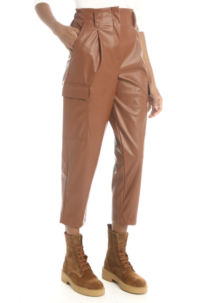Pantaloni baggy in similpelle - CUOIO - Fashion Market - 4