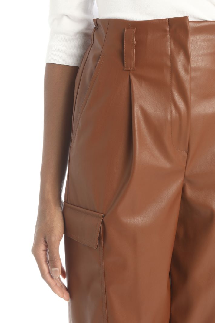 Pantaloni baggy in similpelle - CUOIO - Fashion Market - 3