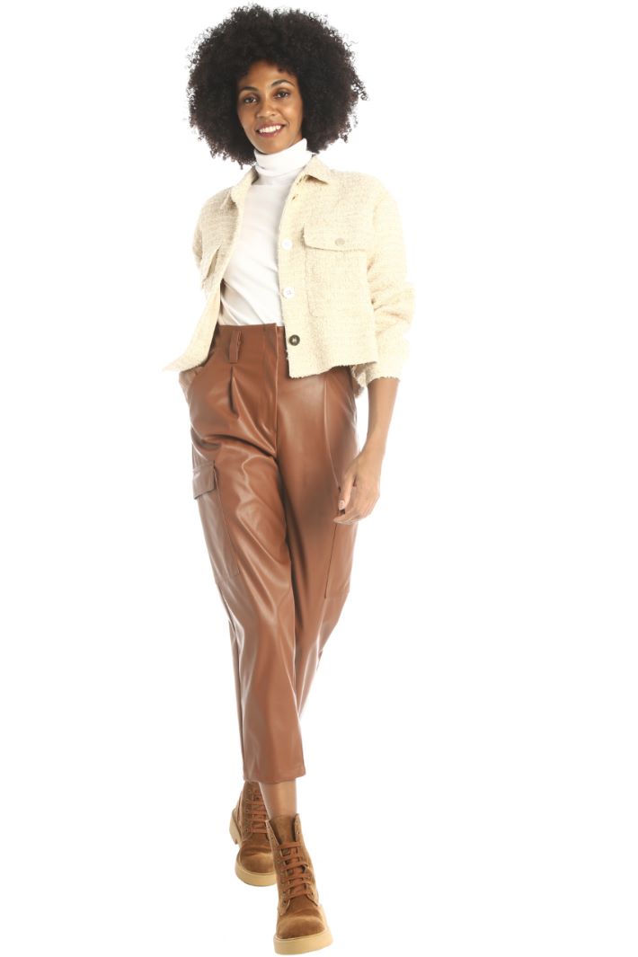 Pantaloni baggy in similpelle - CUOIO - Fashion Market
