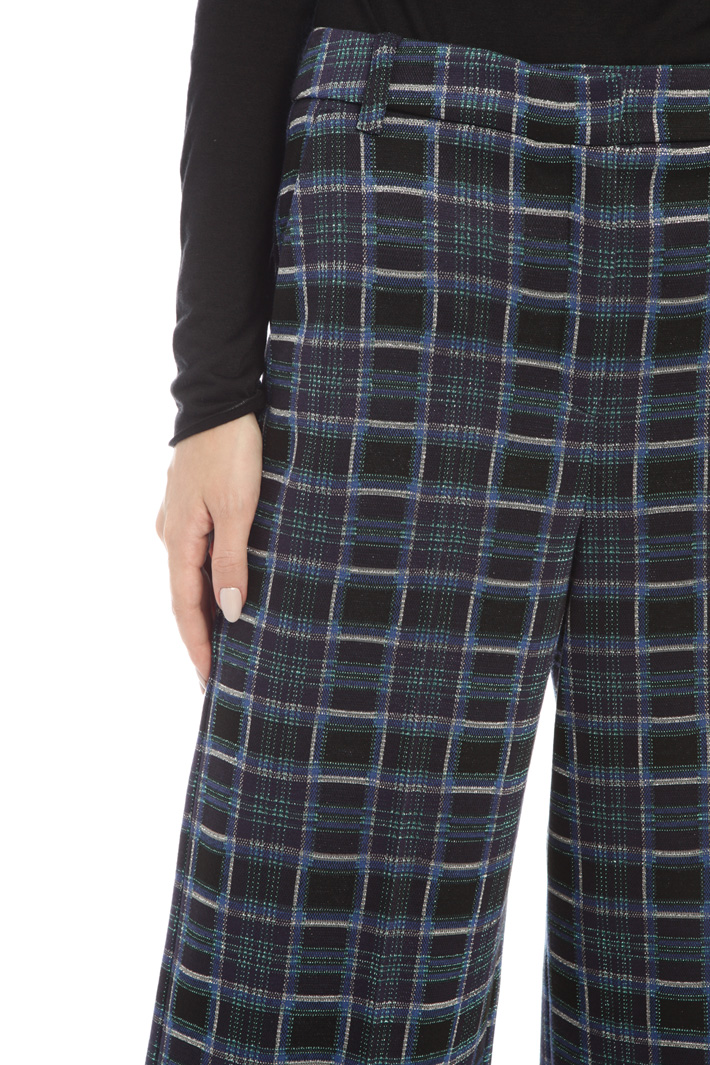Pantaloni cropped in jersey - BLU - Fashion Market - 3