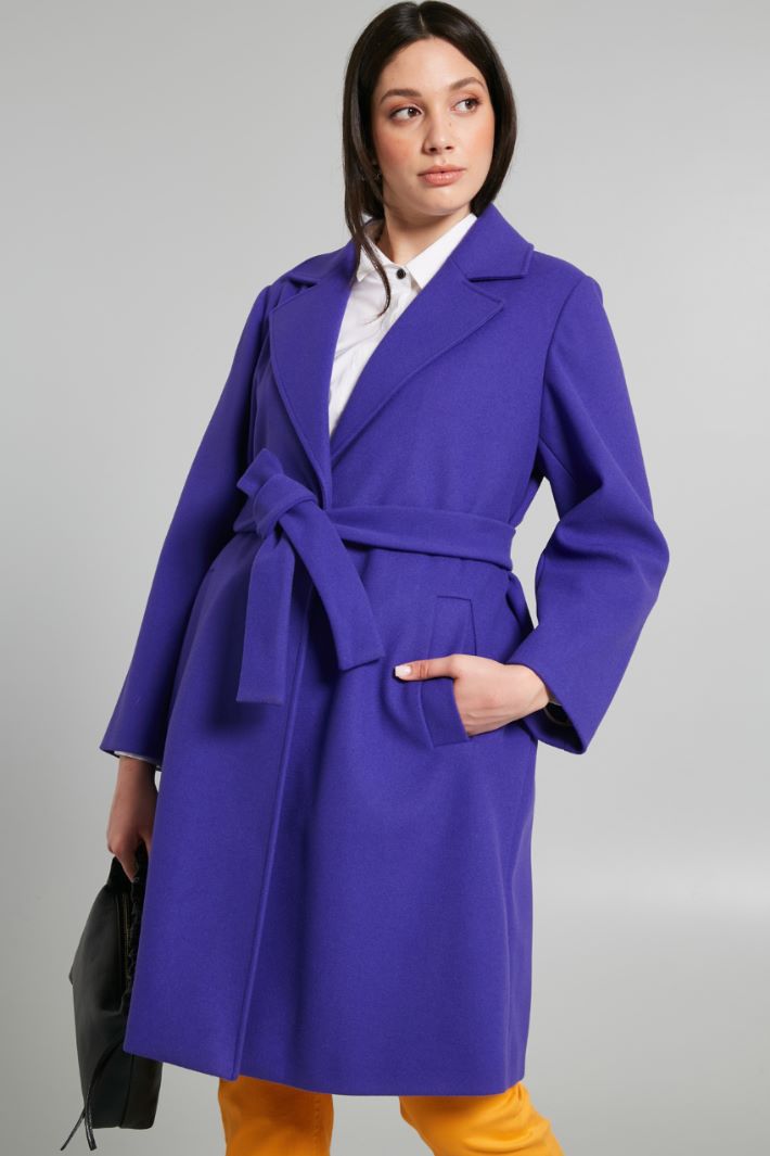 Cappotto in jersey panno - VIOLA - Fashion Market - 2