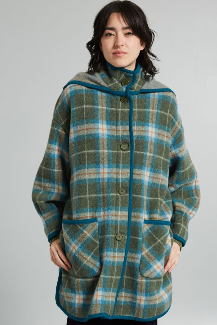 Giaccone in jersey panno - PETROLIO AZZURRO VERDE - Fashion Market - 2