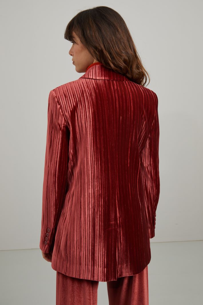 Blazer in velluto - ROSSO MATTONE - Fashion Market - 4