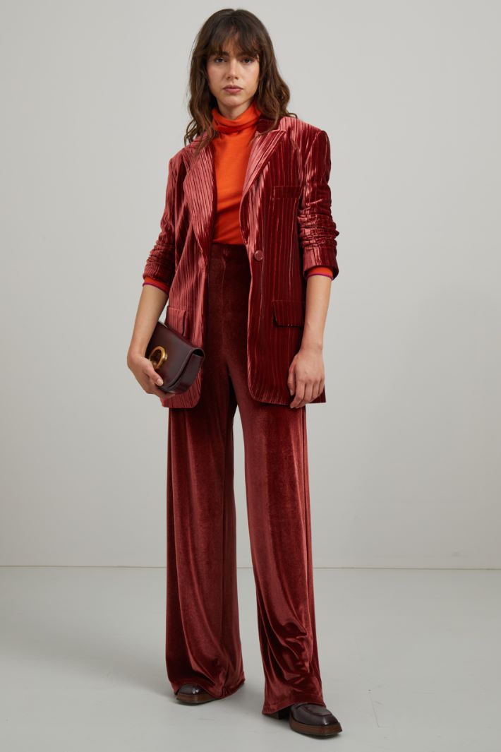 Blazer in velluto - ROSSO MATTONE - Fashion Market