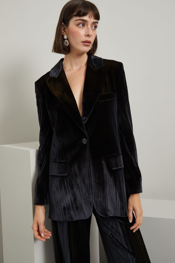 Blazer in velluto - NERO - Fashion Market - 2