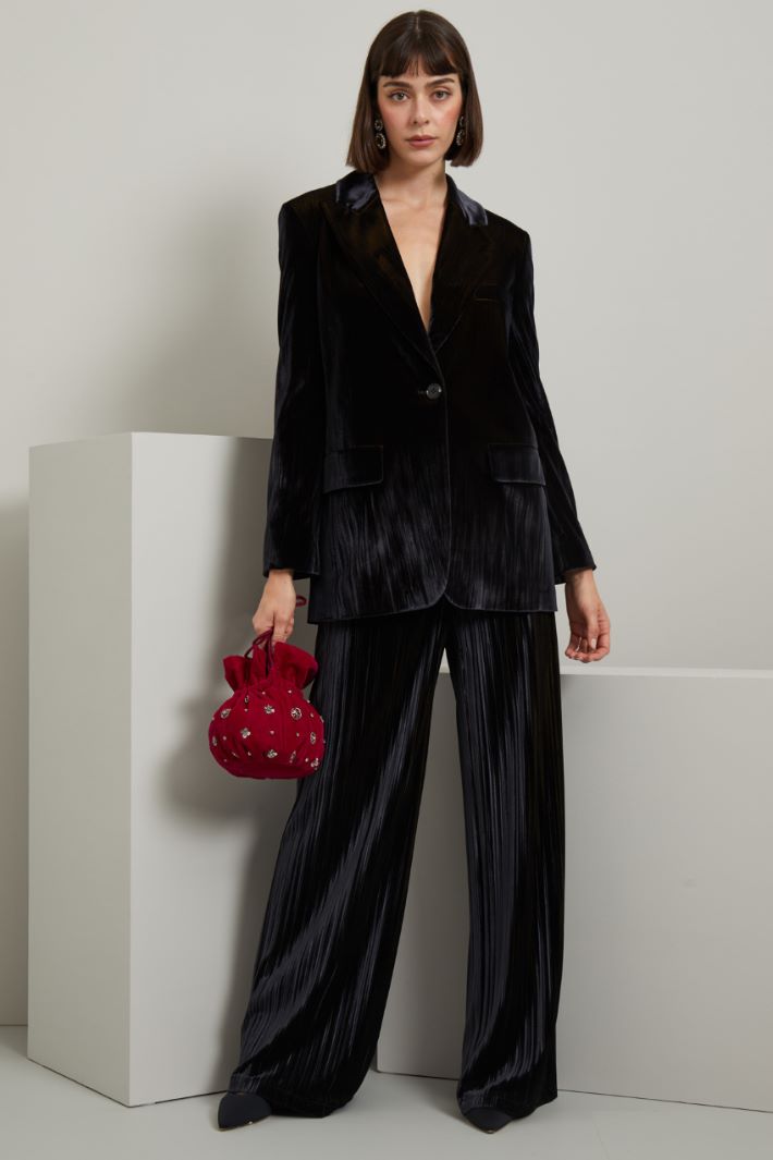Blazer in velluto - NERO - Fashion Market