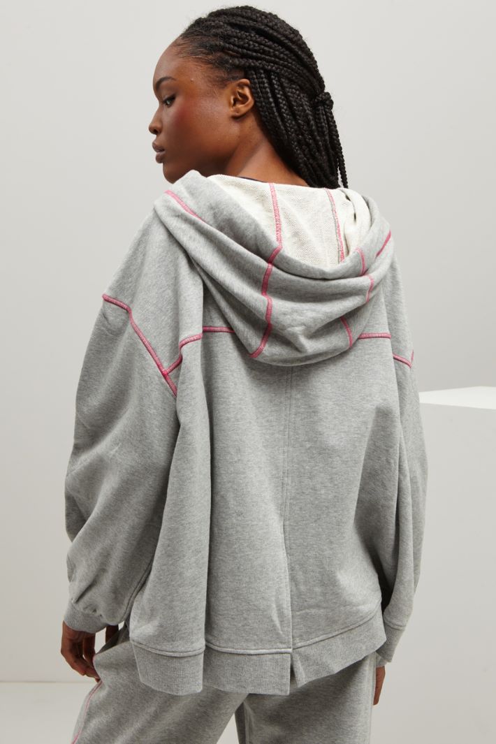 Felpa con cerniera - GRIGIO CHIARO - Fashion Market - 4