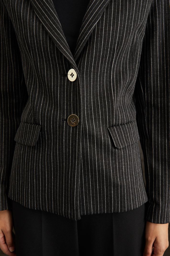 Blazer in jersey di viscosa - ANTRACITE BIANCO - Fashion Market - 3