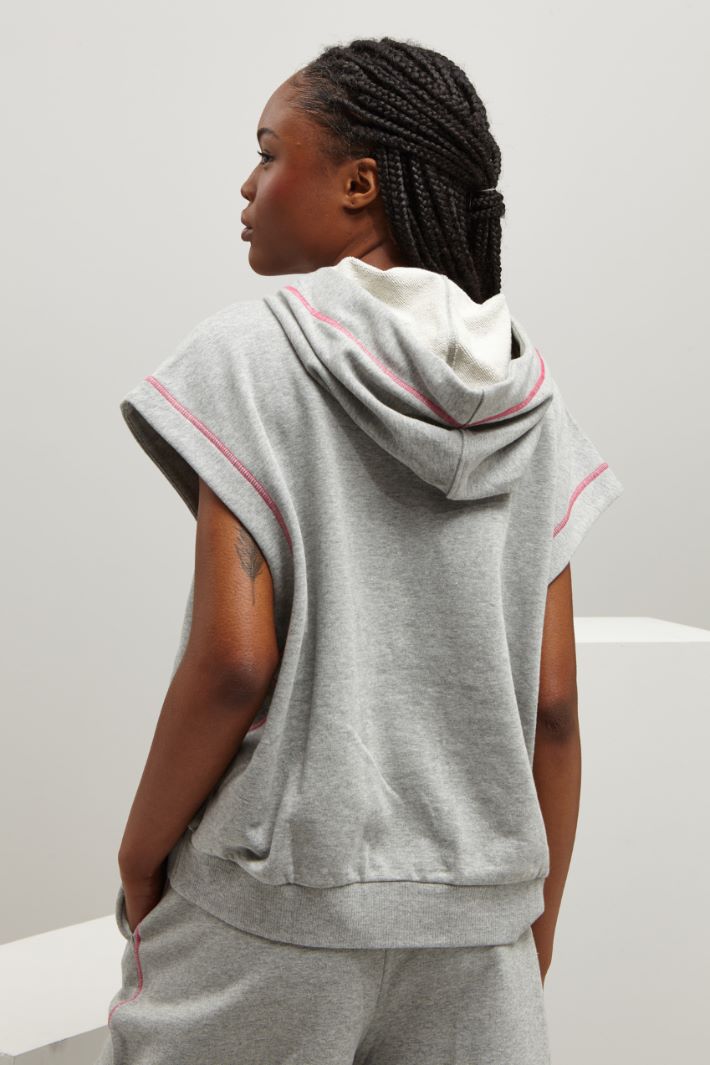Felpa smanicata - GRIGIO CHIARO - Fashion Market - 4