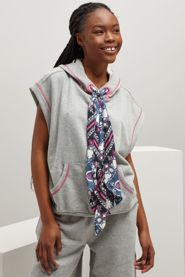 Felpa smanicata - GRIGIO CHIARO - Fashion Market - 2