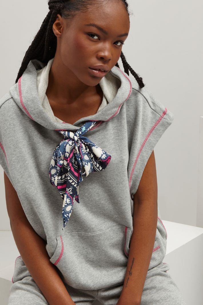 Felpa smanicata - GRIGIO CHIARO - Fashion Market - 3