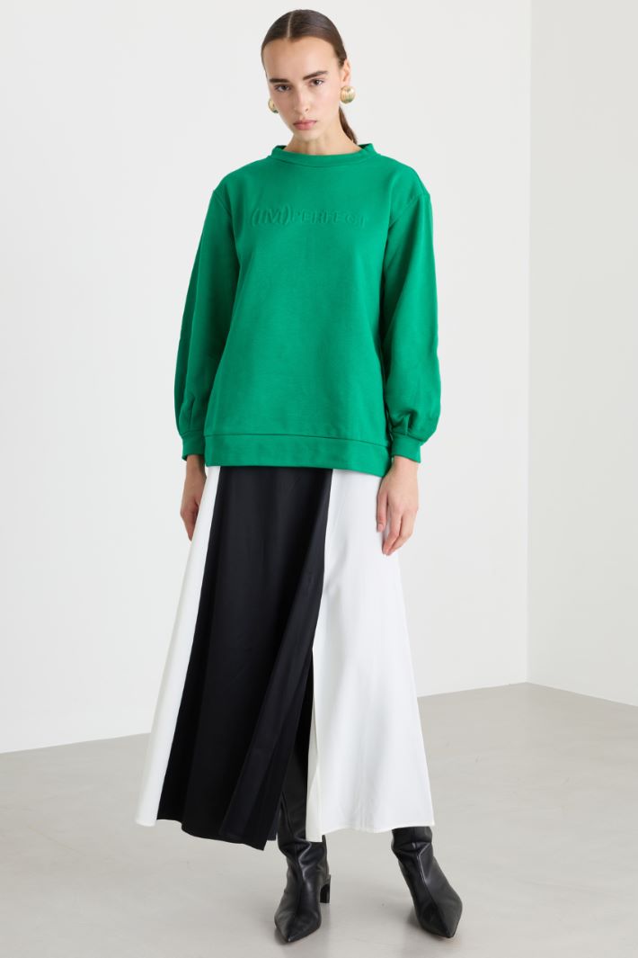 Felpa oversize con coulisse - VERDE - Fashion Market