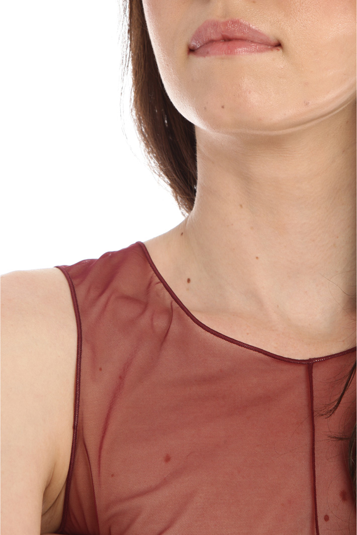 Top in tulle stretch - BORDEAUX - Fashion Market - 2