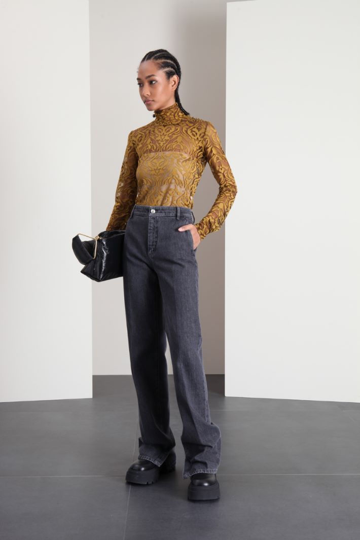 Top in jersey tulle - OLIVA - Fashion Market - 4