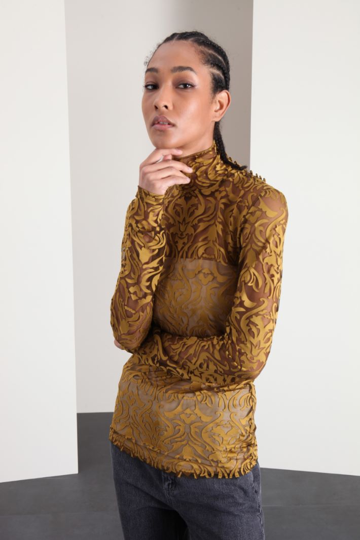 Top in jersey tulle - OLIVA - Fashion Market - 3