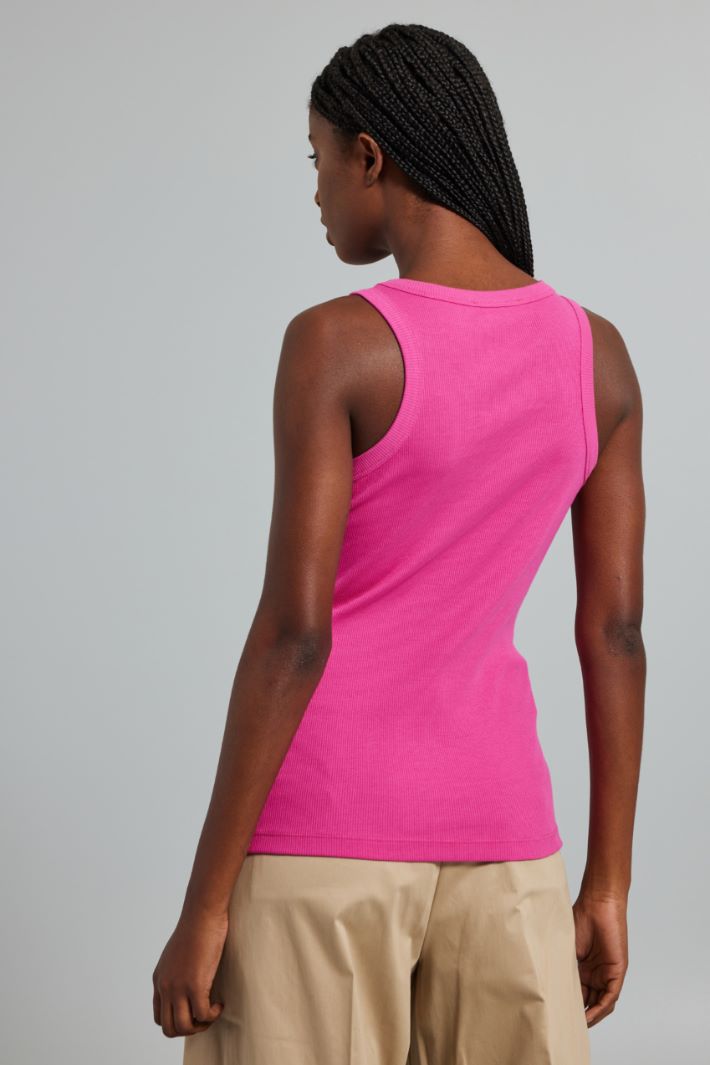 Canotta di cotone a costine - FUXIA - Fashion Market - 4