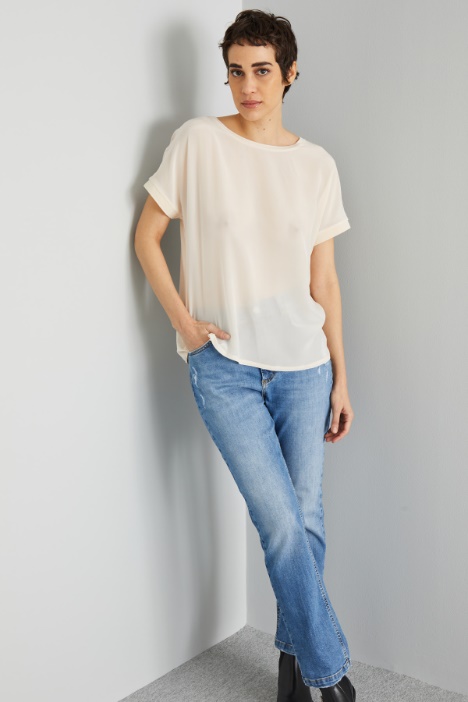 Top in crépe e jersey - Fashion Market