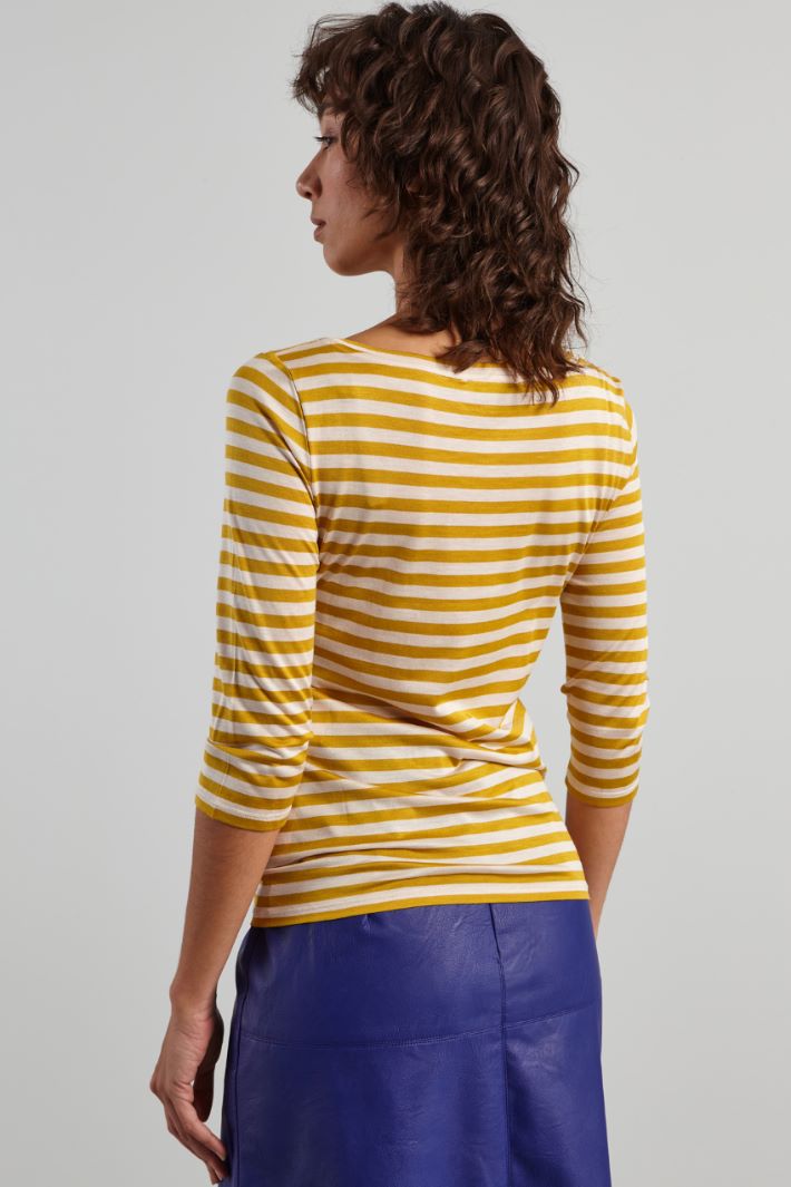 T-shirt in pura seta - SENAPE LATTE - Fashion Market - 4