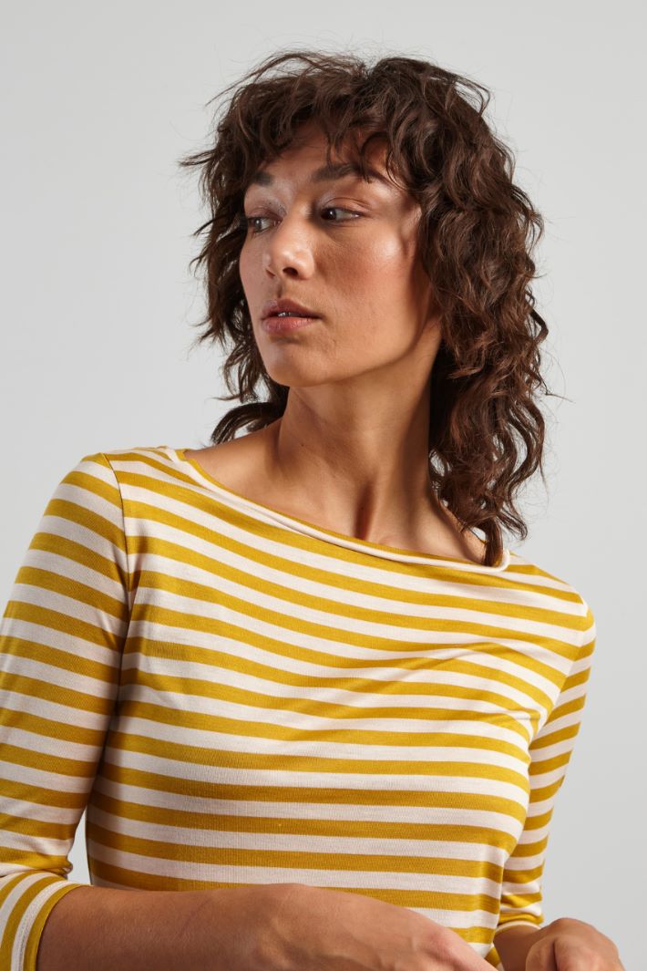 T-shirt in pura seta - SENAPE LATTE - Fashion Market - 3