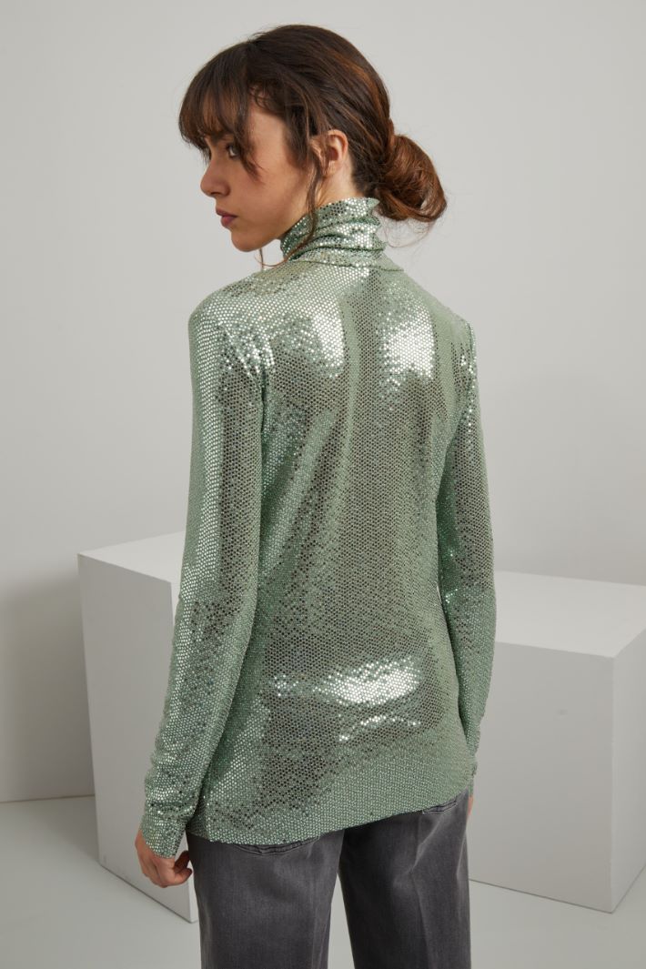 Dolcevita con paillettes - VERDE PASTELLO - Fashion Market - 4