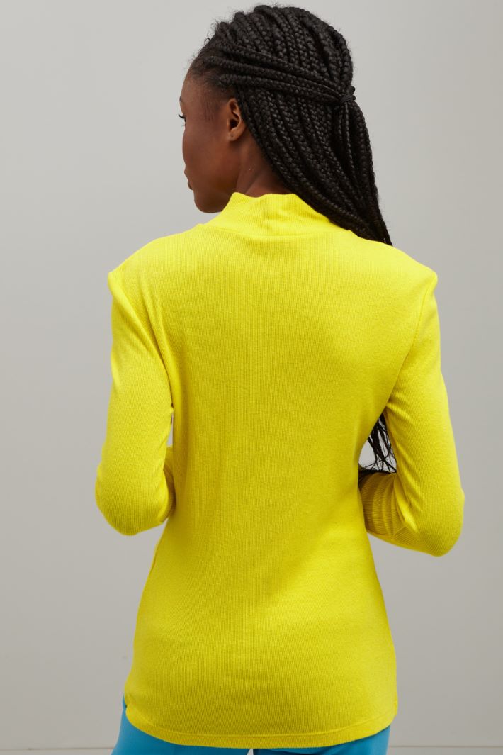 Maglia aderente a coste - GIALLO - Fashion Market - 4