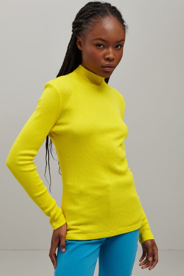 Maglia aderente a coste - GIALLO - Fashion Market - 2
