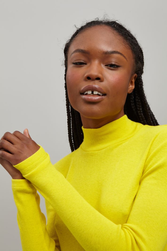 Maglia aderente a coste - GIALLO - Fashion Market - 3