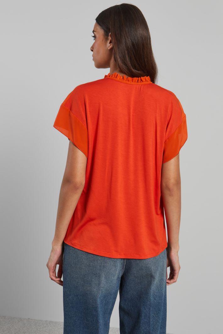 Blusa con rouches  - ARANCIONE - Fashion Market - 4