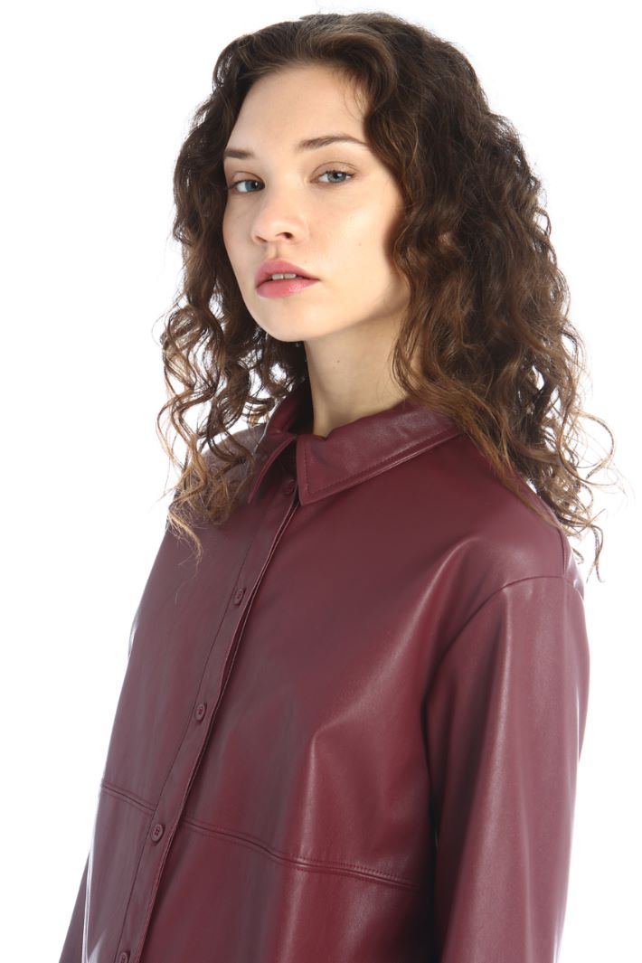 Casacca effetto pelle - BORDEAUX - Fashion Market - 4