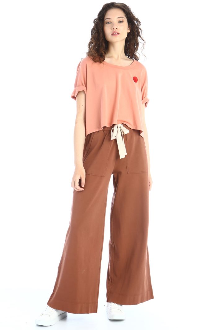 T-shirt ricamata sul retro - ROSA ANTICO - Fashion Market