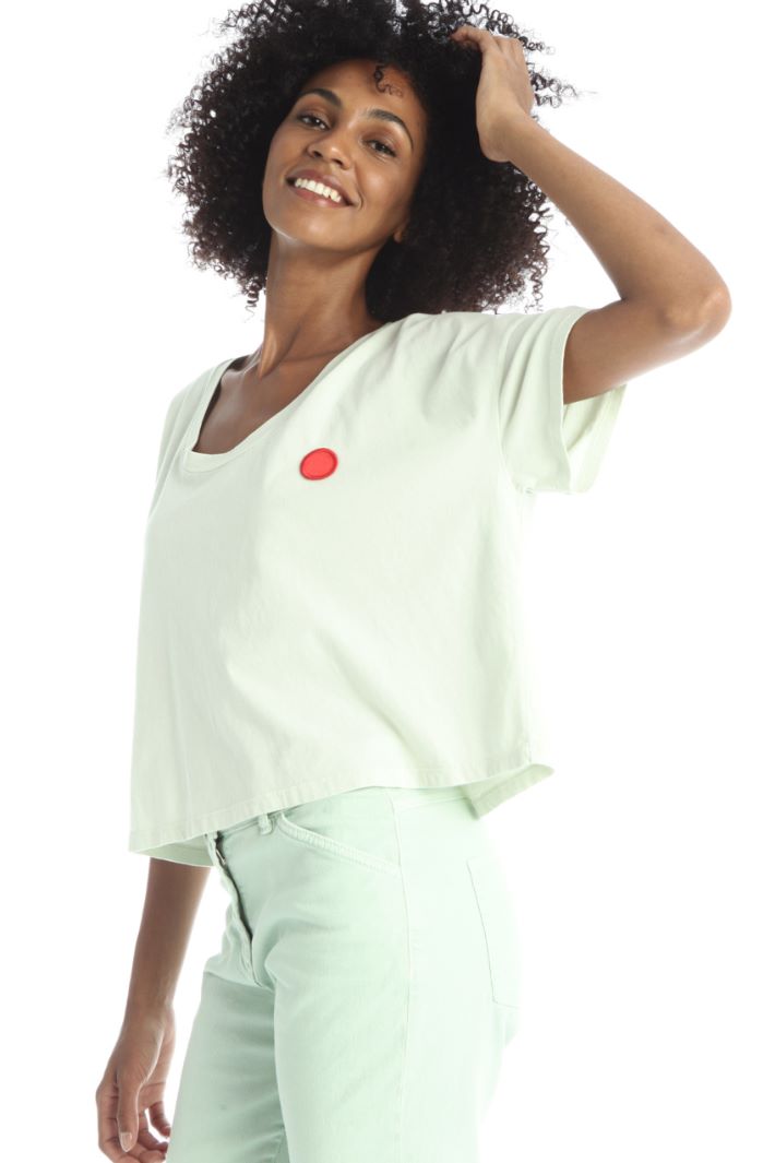 T-shirt ricamata sul retro - VERDE PASTELLO - Fashion Market - 2