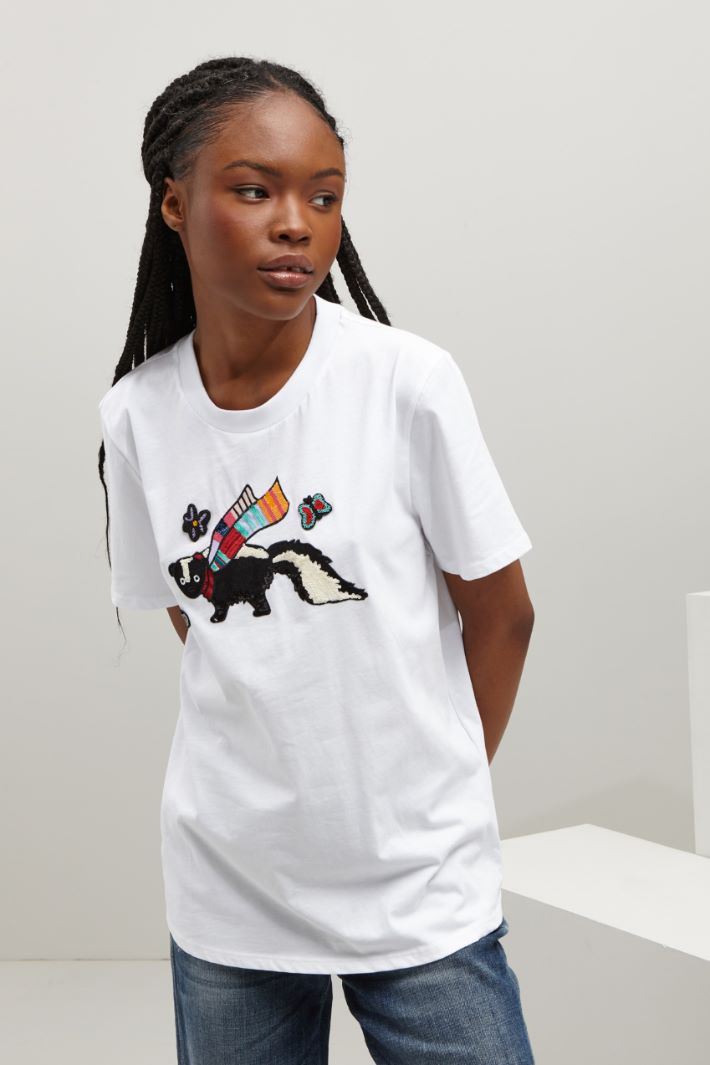 T-shirt con perline - BIANCO - Fashion Market - 2