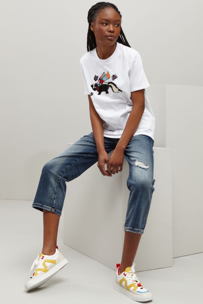 T-shirt con perline - BIANCO - Fashion Market