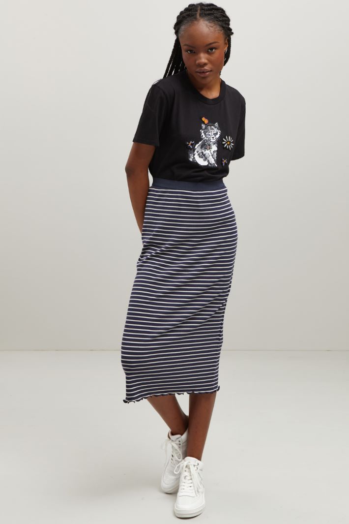 T-shirt con perline - NERO - Fashion Market