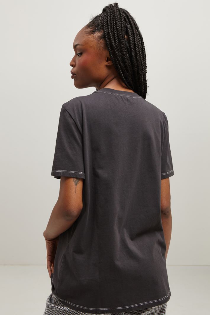 T-shirt con maniche corte - ANTRACITE - Fashion Market - 4